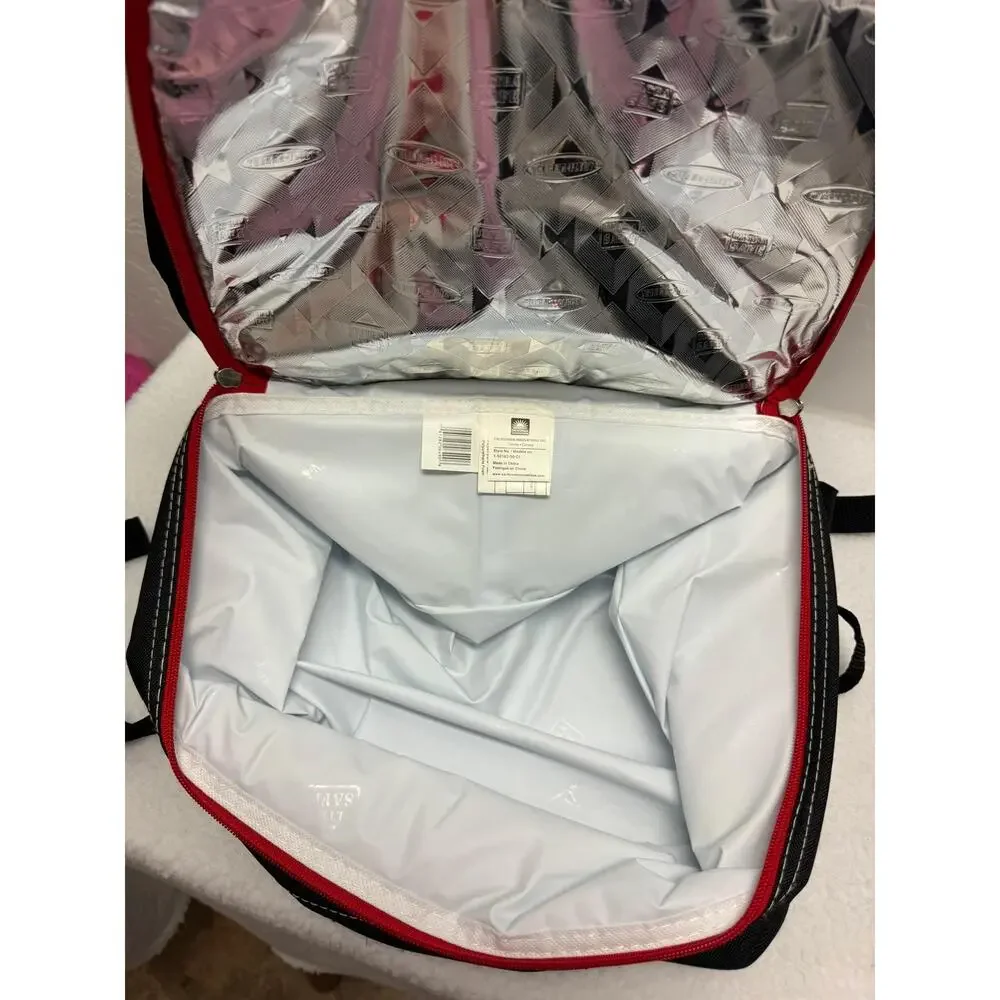 California Innovations Black White Floral Backpack Front‎ Zippered Pocket